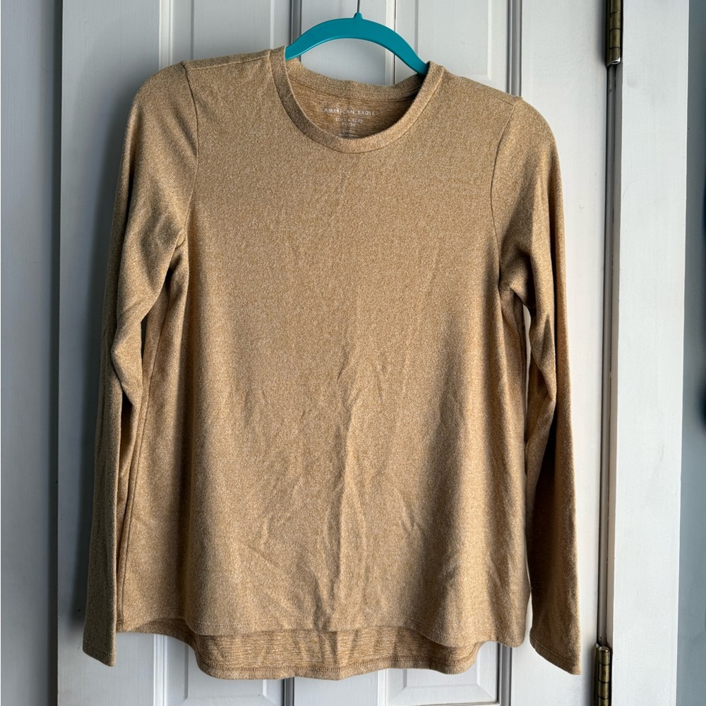 American Eagle Outfitters Light Brown Crew Neck Sweater